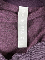 Athleta Yoga Tie Back Sweatshirt Agate Purple Nirvana Pullover Open Back Sz XS