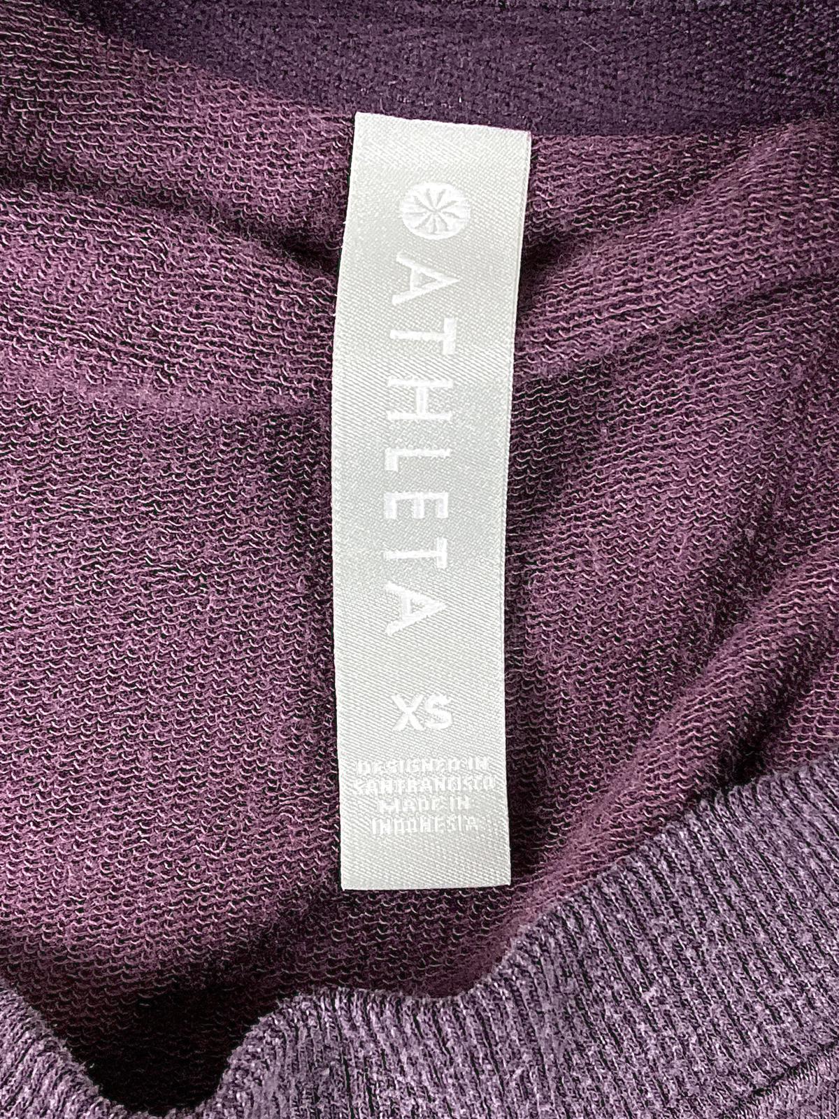 Athleta Yoga Tie Back Sweatshirt Agate Purple Nirvana Pullover Open Back Sz XS