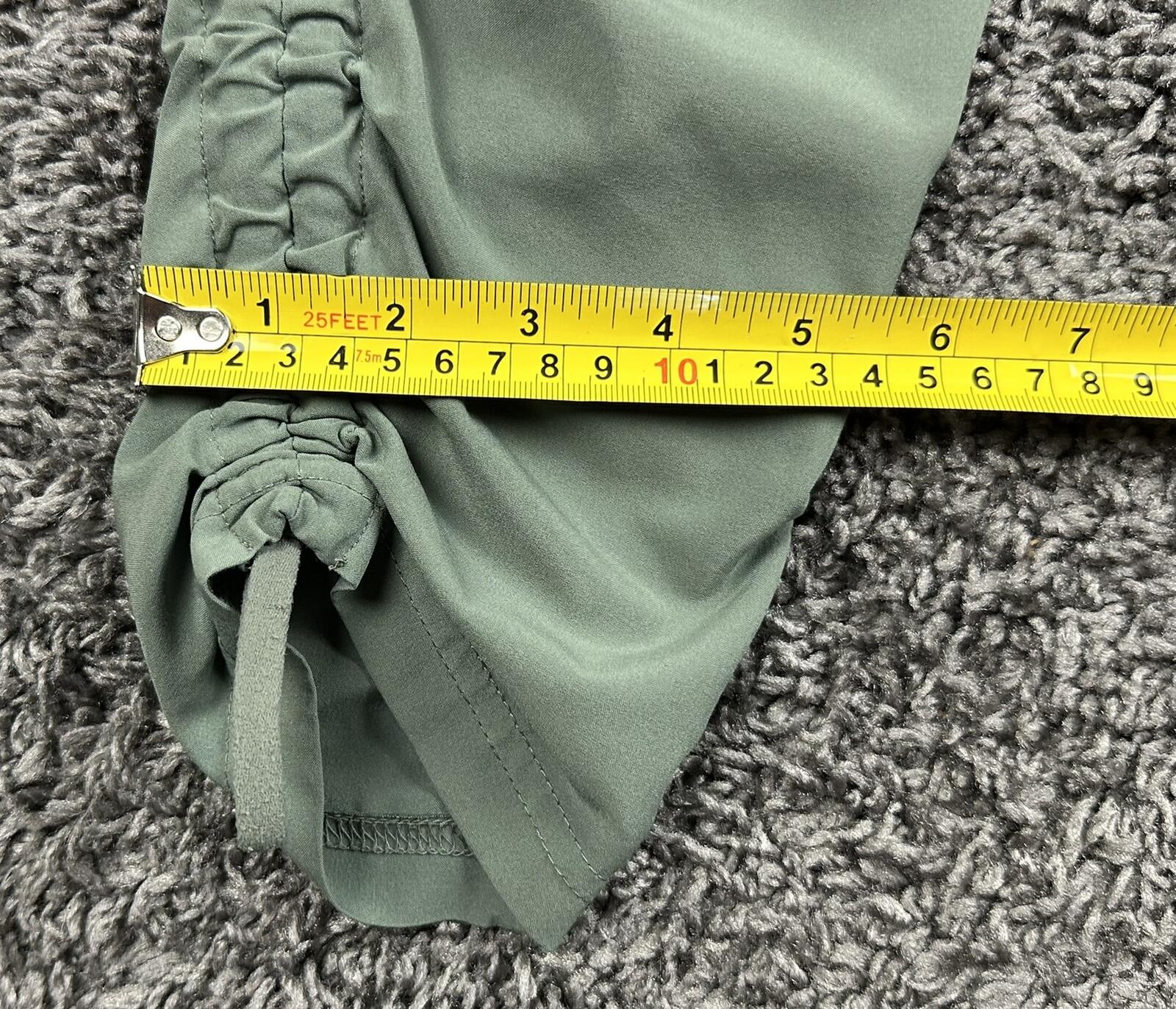 Athleta Aspire Ankle Green Ruched Stretch Jogger Pant Zip Pockets Womens Size 4