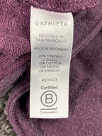 Athleta Yoga Tie Back Sweatshirt Agate Purple Nirvana Pullover Open Back Sz XS