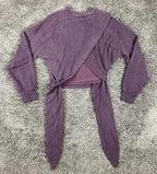 Athleta Yoga Tie Back Sweatshirt Agate Purple Nirvana Pullover Open Back Sz XS