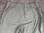 Athleta Aspire Ankle Green Ruched Stretch Jogger Pant Zip Pockets Womens Size 4