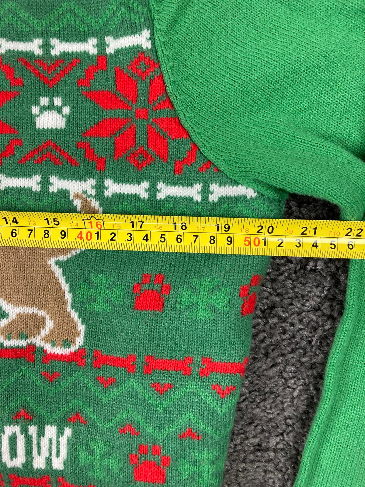 Norther Pole Ugly Christmas Sweater Women's Green Dachshund Through Snow Sz L