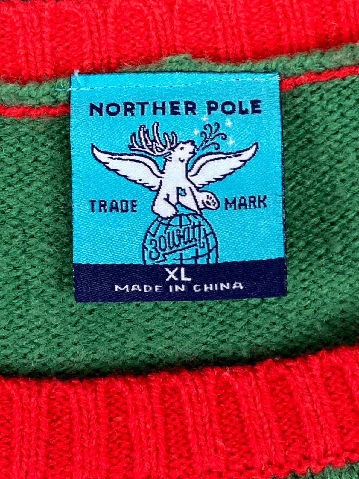 Norther Pole Ugly Christmas Sweater Women's Green Dachshund Through Snow Sz L