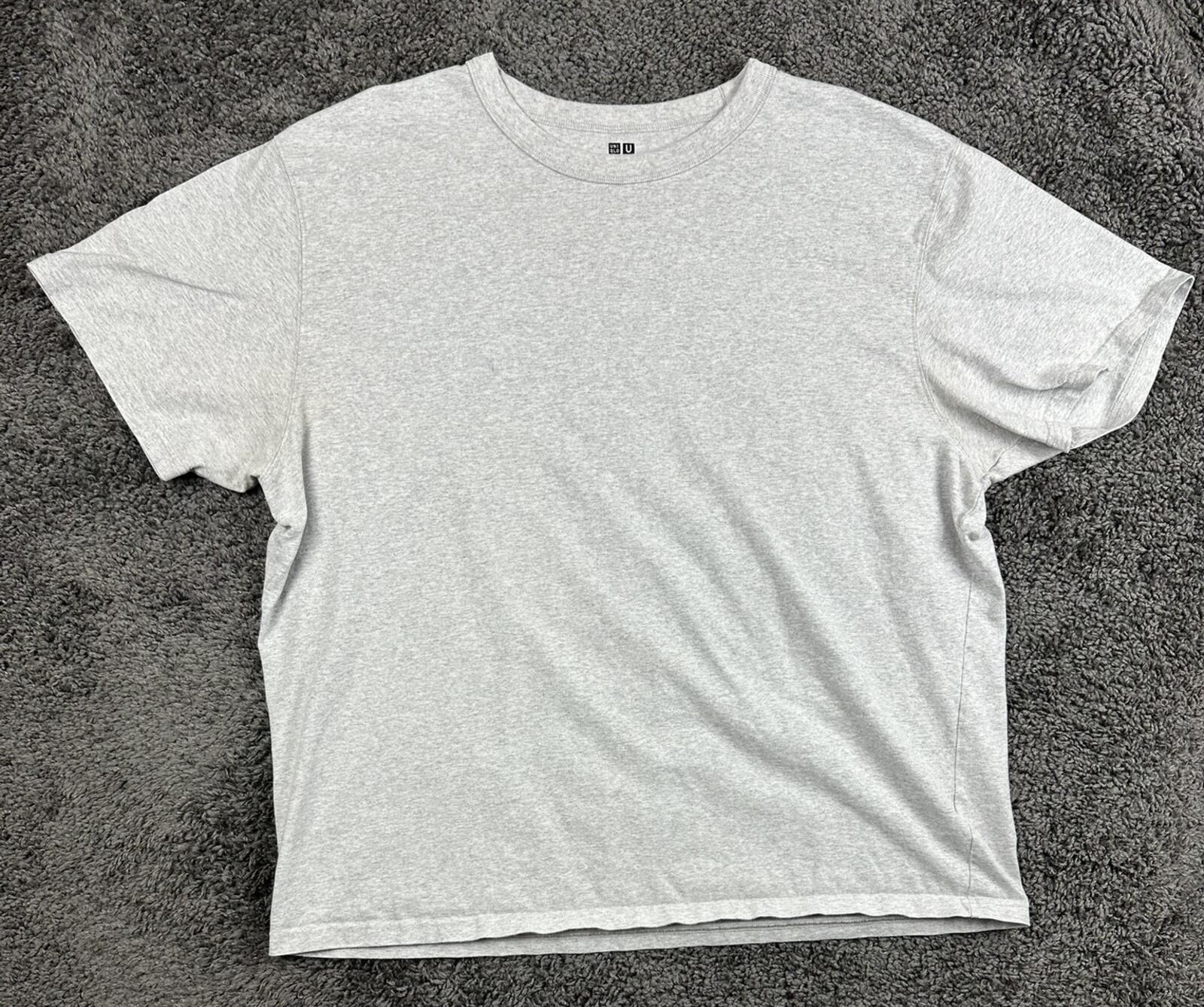 Uniqlo U Crew Neck T Shirt Mens Gray Heavyweight 100% Cotton Short Sleeve Sz 3XL