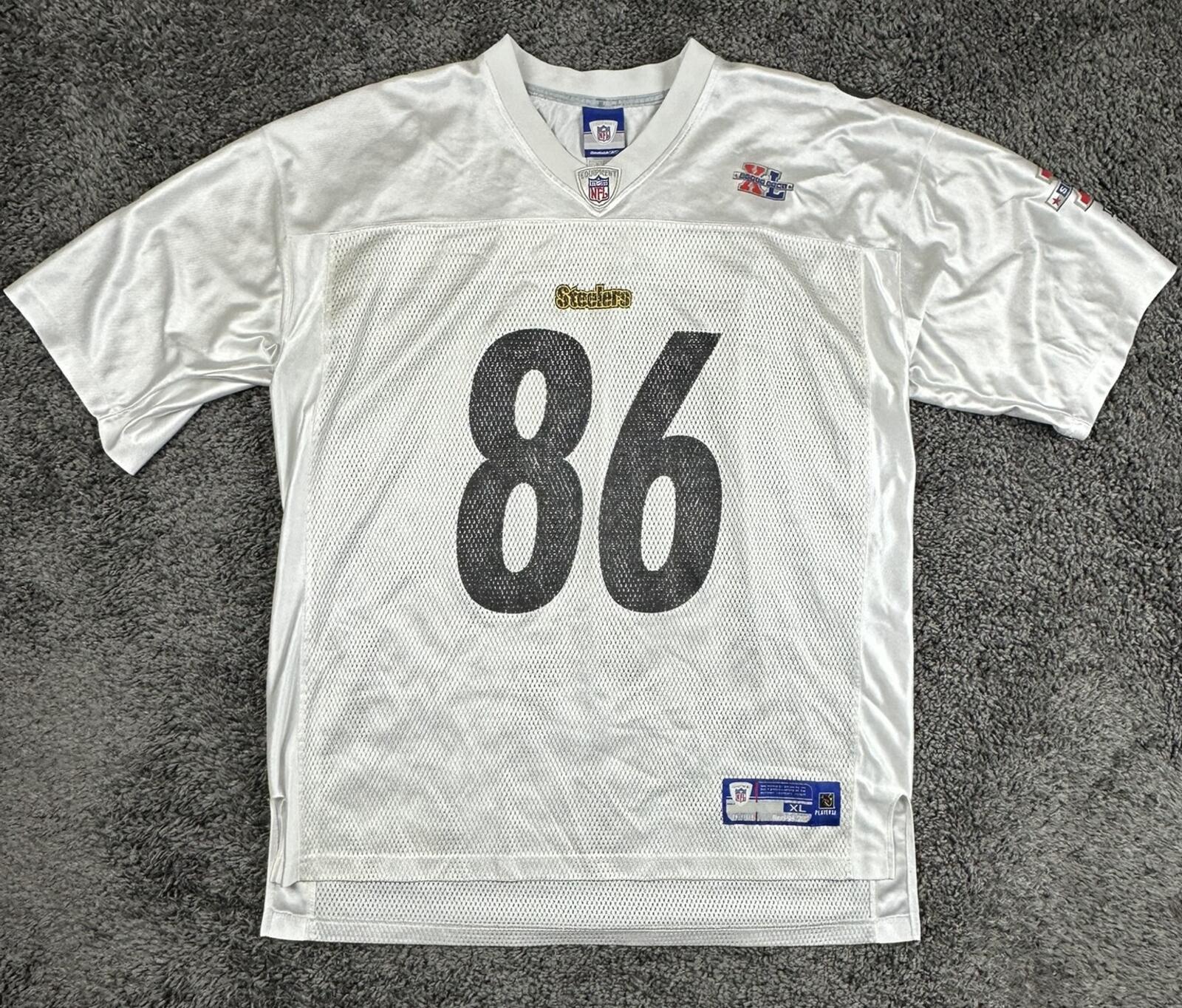 Vintage 2006 Reebok Steelers Hines Ward Jersey Mens XL White Super Bowl XL NFL
