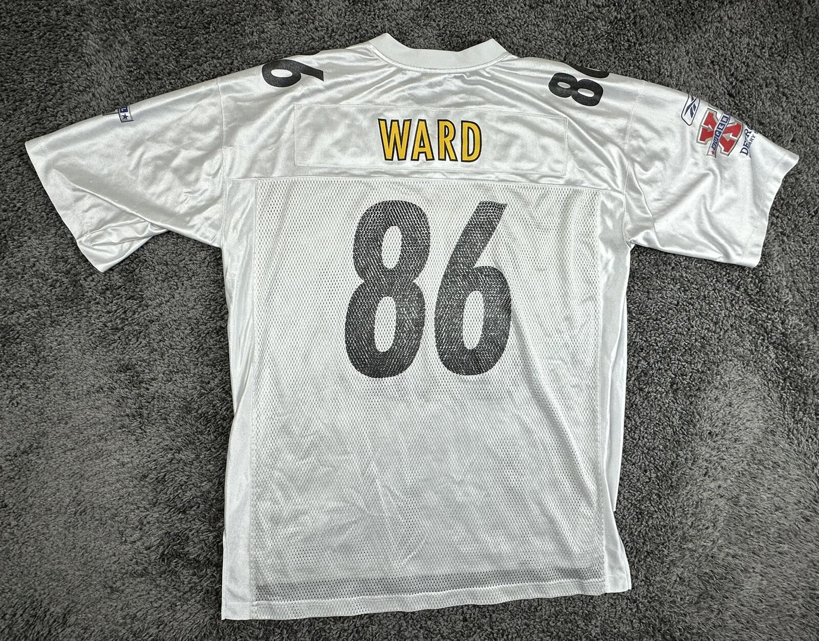 Vintage 2006 Reebok Steelers Hines Ward Jersey Mens XL White Super Bowl XL NFL