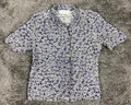 Norton McNaughton Vintage Women’s Shirt Sz L Navy Leaf Print Button Front Top