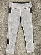 Lululemon Pace Rival Crop 22" Leggings Heathered Black Gray Mesh Pockets Sz 6