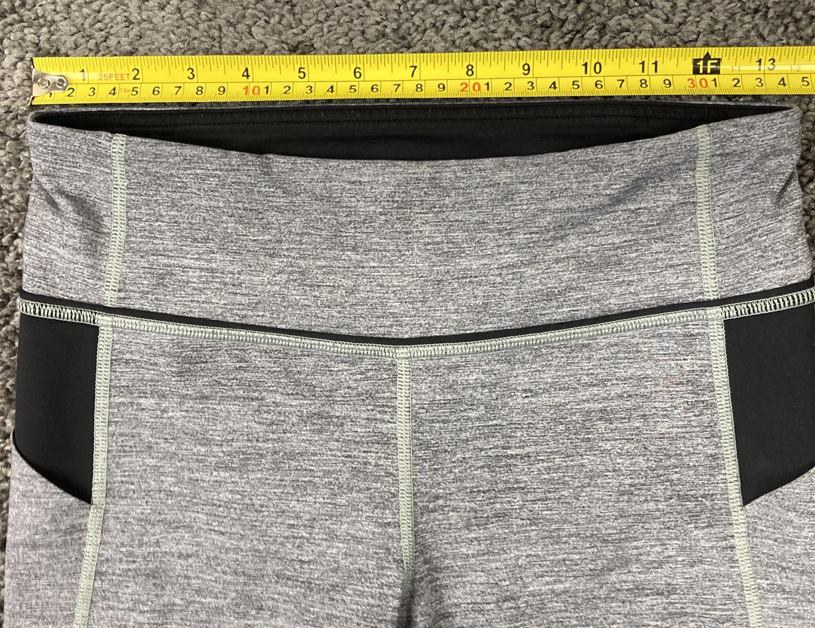 Lululemon Pace Rival Crop 22" Leggings Heathered Black Gray Mesh Pockets Sz 6