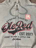 Ole Red Genuine Country Sweatshirt Men's Full Zip Hoodie Gray Graphic Sz Large