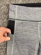 Lululemon Pace Rival Crop 22" Leggings Heathered Black Gray Mesh Pockets Sz 6