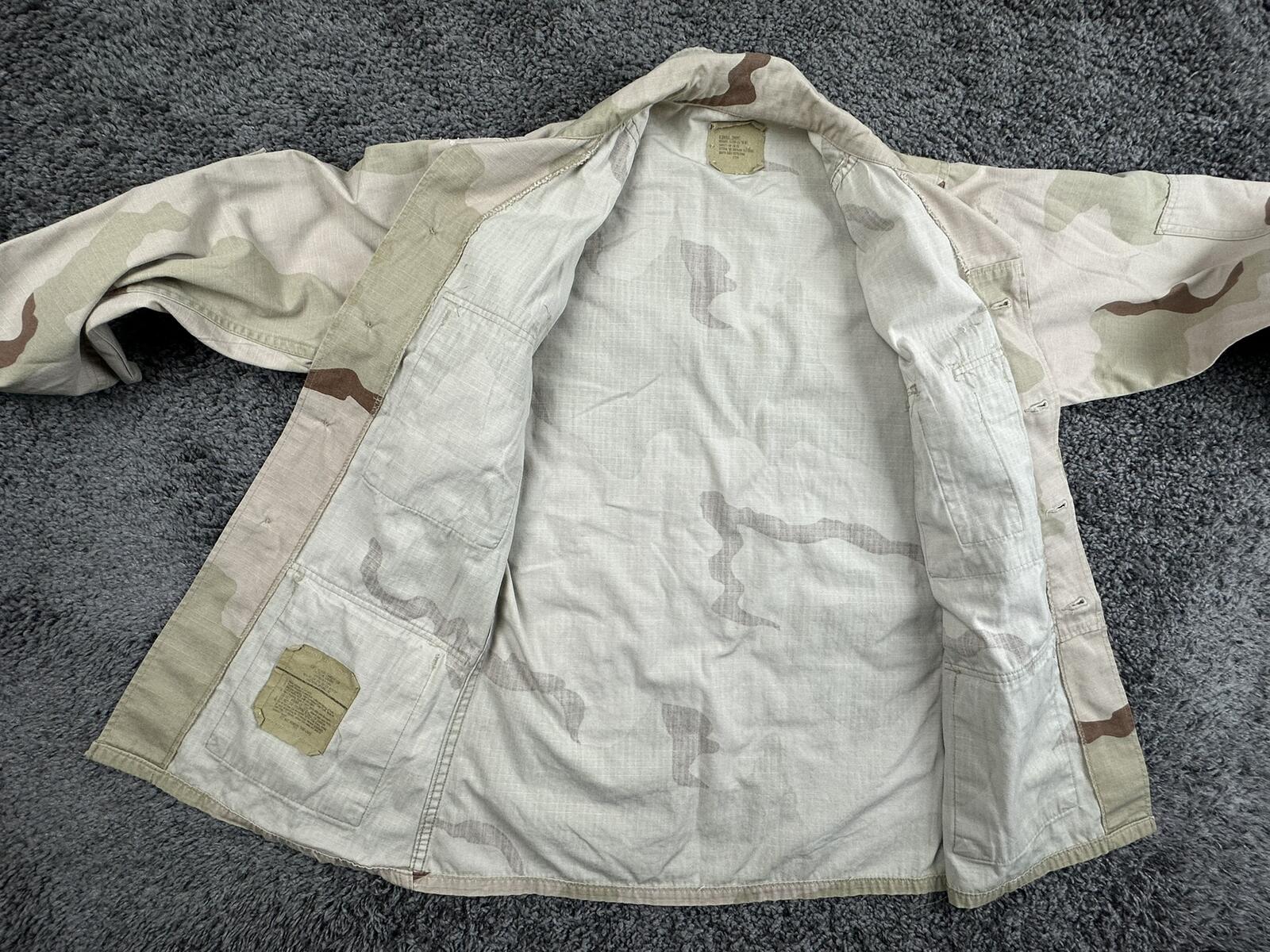 US Military 3 Color Desert Camo BDU Combat Jacket Coat Ripstop XS Short