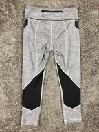 Lululemon Pace Rival Crop 22" Leggings Heathered Black Gray Mesh Pockets Sz 6