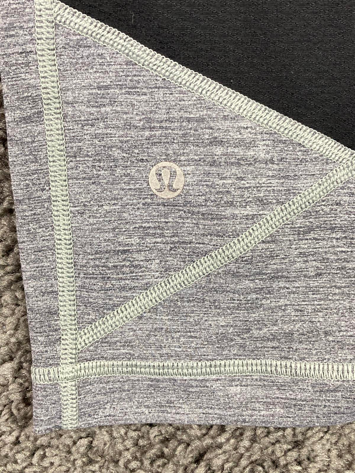 Lululemon Pace Rival Crop 22" Leggings Heathered Black Gray Mesh Pockets Sz 6