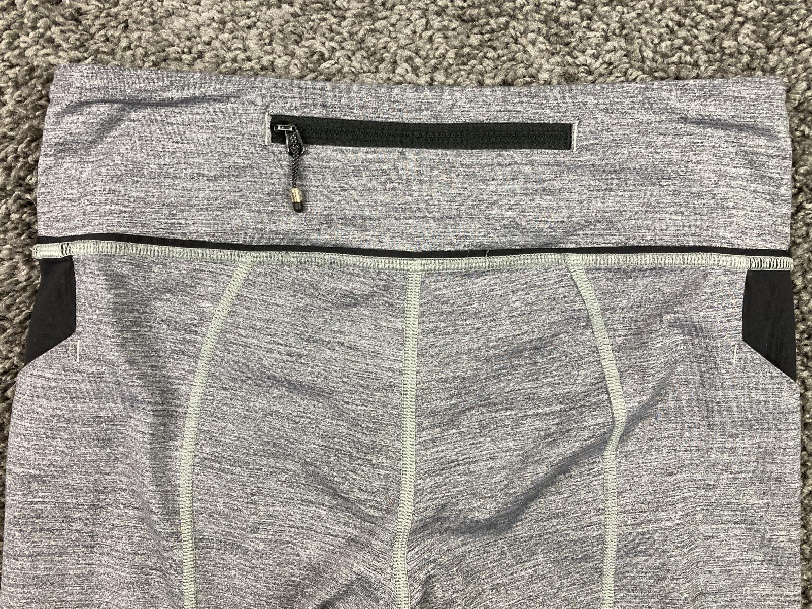 Lululemon Pace Rival Crop 22" Leggings Heathered Black Gray Mesh Pockets Sz 6
