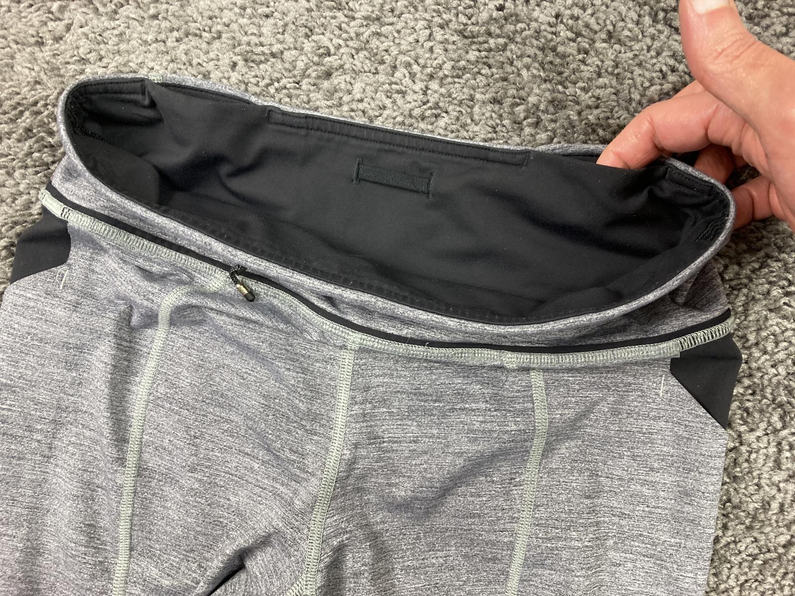 Lululemon Pace Rival Crop 22" Leggings Heathered Black Gray Mesh Pockets Sz 6