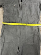 Outerknown Station Jumpsuit Womens Black Organic Cotton Linen Utility Coverall L