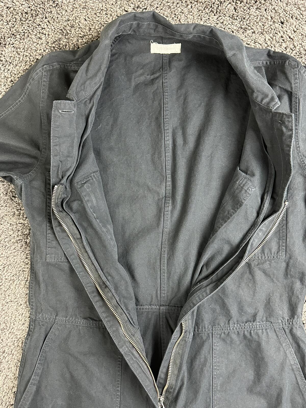 Outerknown Station Jumpsuit Womens Black Organic Cotton Linen Utility Coverall L
