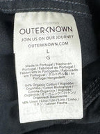 Outerknown Station Jumpsuit Womens Black Organic Cotton Linen Utility Coverall L