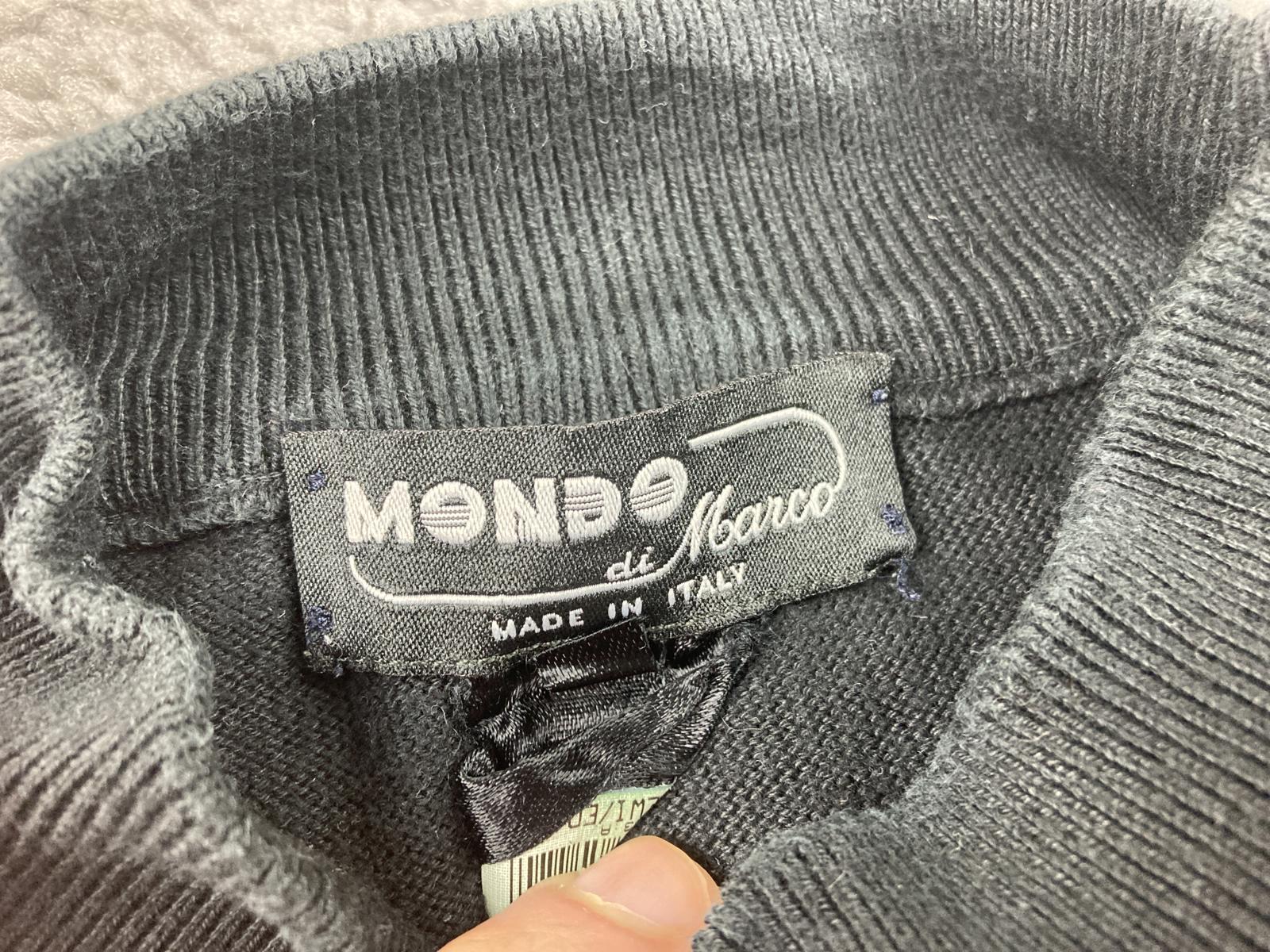 Mondo di Marco Sweater Mens XL Black Mock Neck Knit Made in Italy