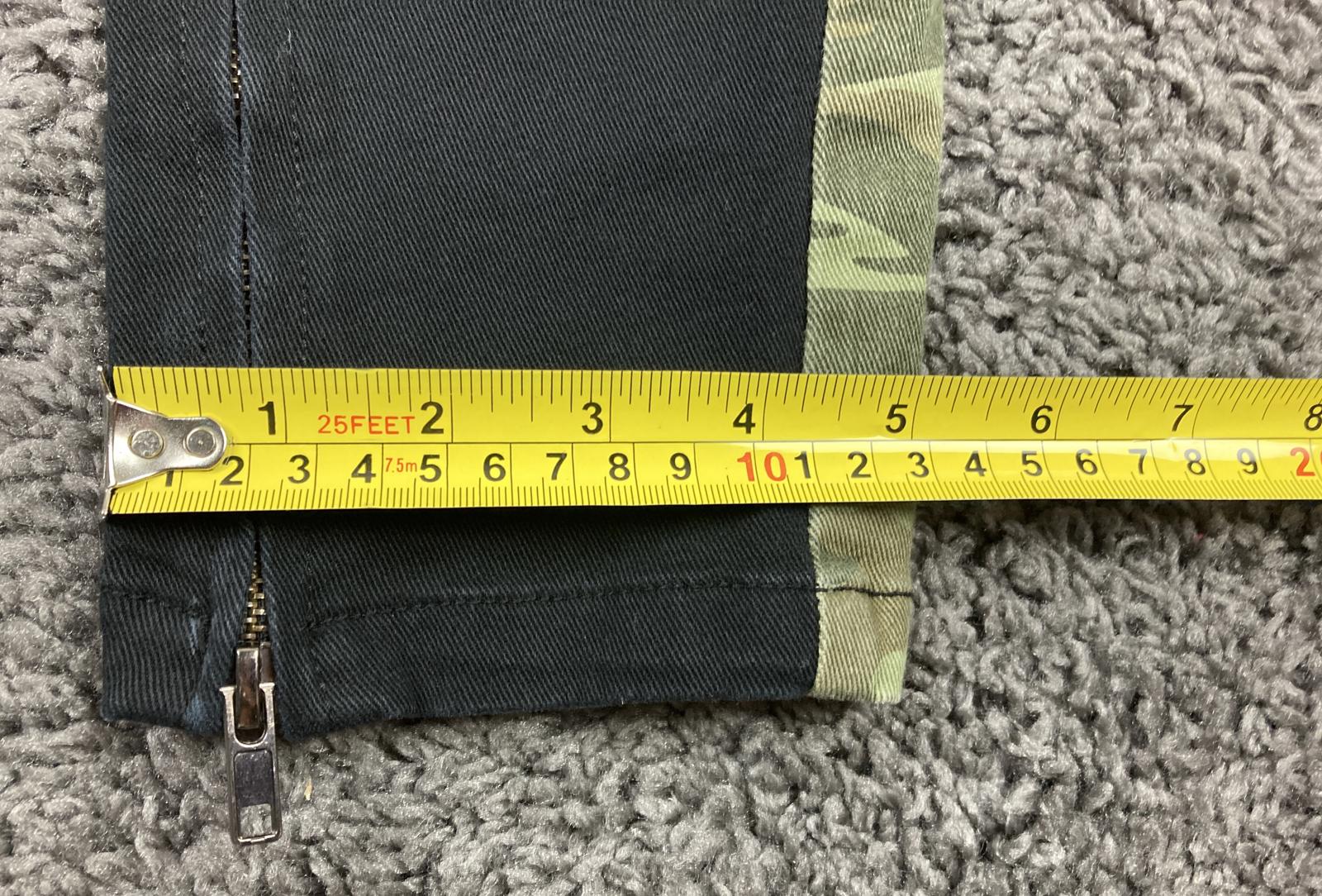 Kayden K Men's Black Skinny Pants Camo Side Stripe Ankle Zip Drawstring Size M