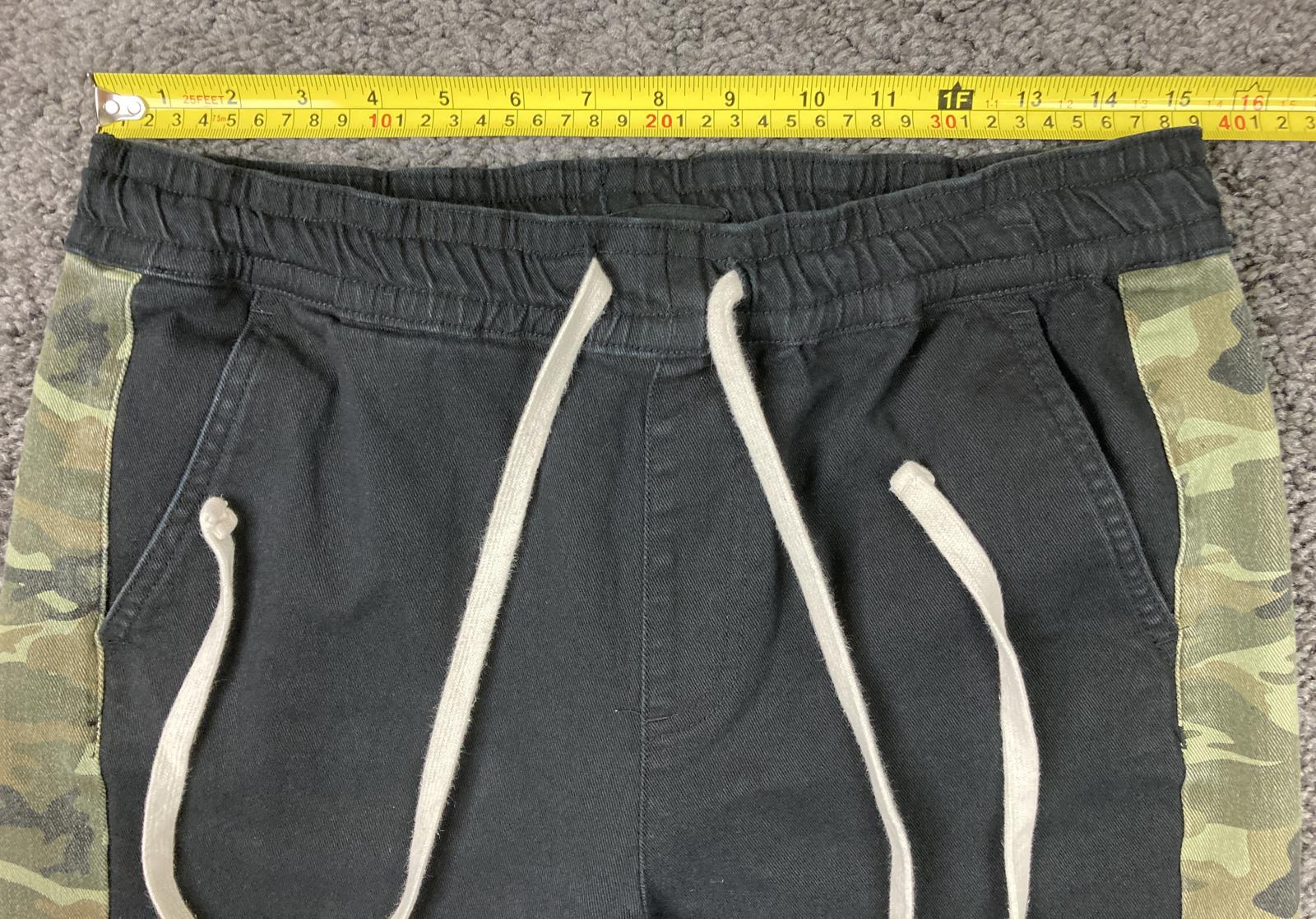 Kayden K Men's Black Skinny Pants Camo Side Stripe Ankle Zip Drawstring Size M