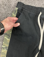 Kayden K Men's Black Skinny Pants Camo Side Stripe Ankle Zip Drawstring Size M