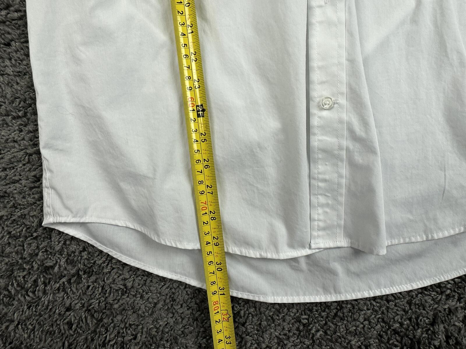 George Mens Dress Shirt White Short Sleeve Classic Fit Cotton Blend Button Up XL