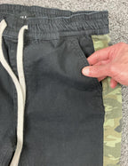 Kayden K Men's Black Skinny Pants Camo Side Stripe Ankle Zip Drawstring Size M