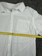 George Mens Dress Shirt White Short Sleeve Classic Fit Cotton Blend Button Up XL