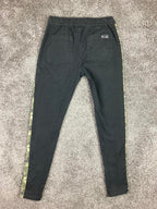 Kayden K Men's Black Skinny Pants Camo Side Stripe Ankle Zip Drawstring Size M