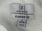 George Mens Dress Shirt White Short Sleeve Classic Fit Cotton Blend Button Up XL