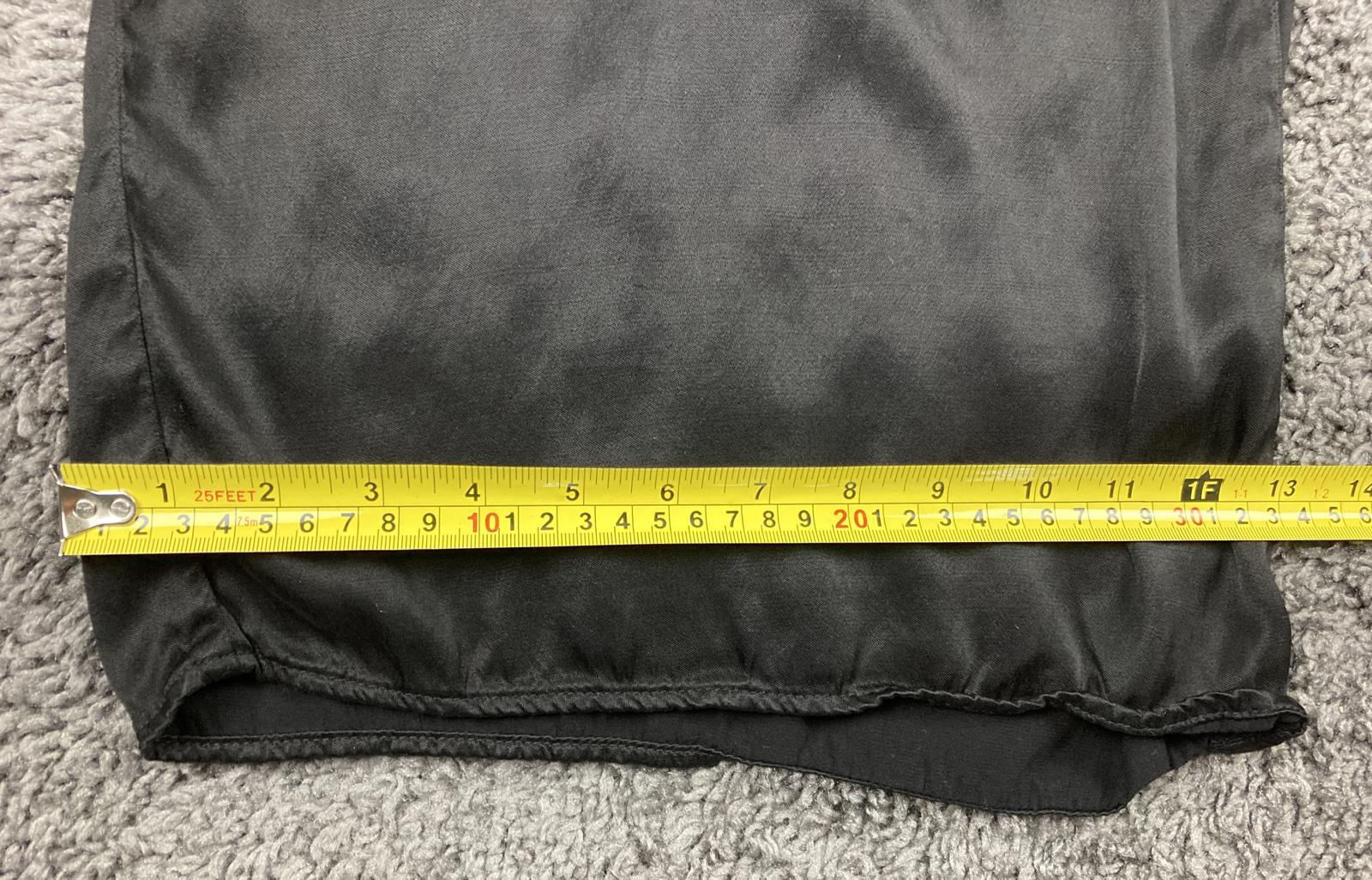 Bella Dahl Womens Black Wide Leg Pants High Waist Cupro Rayon Silky Pockets Sz M