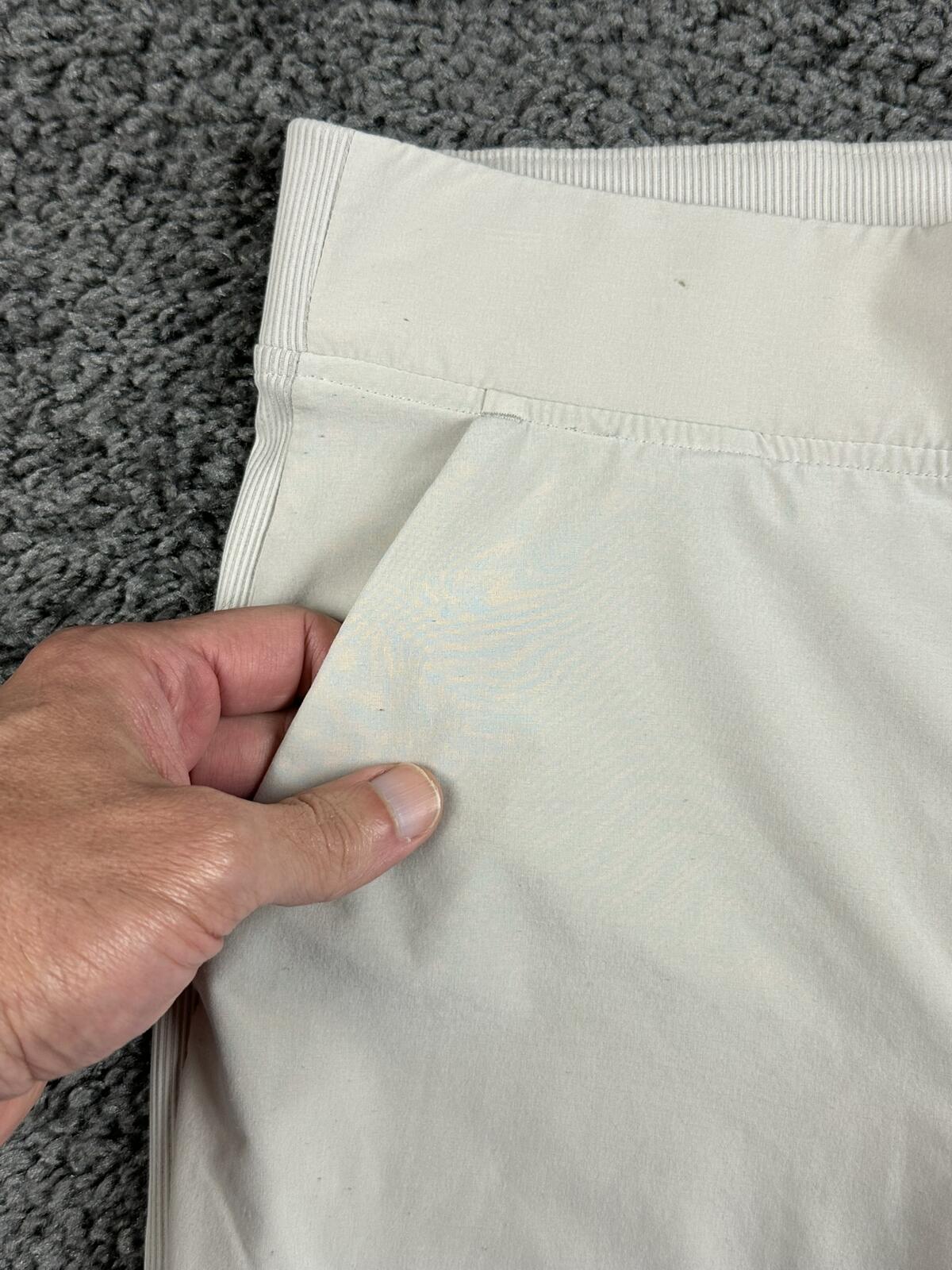 Athleta Brooklyn Mid Rise Ankle Pant Beige Lightweight Stretch Travel Sz 0