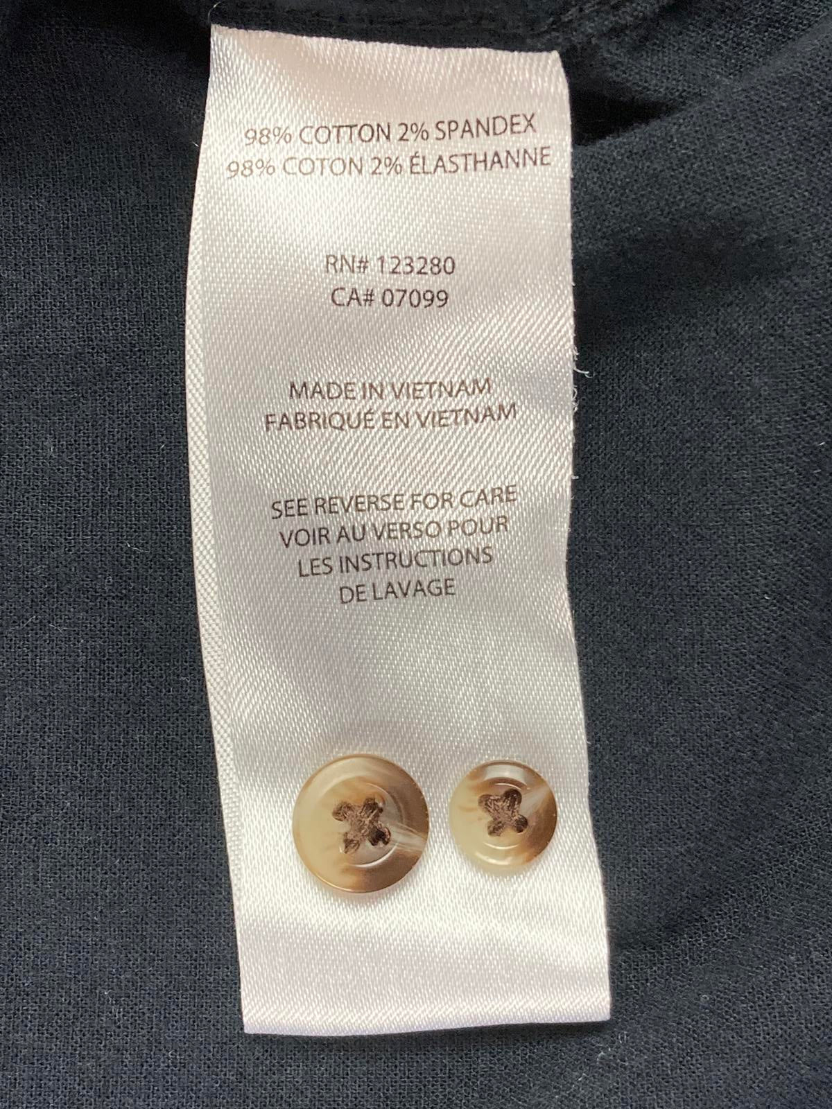 TravisMathew Cloud Flannel Button Up Shirt Mens Black Long Sleeve Sz Large