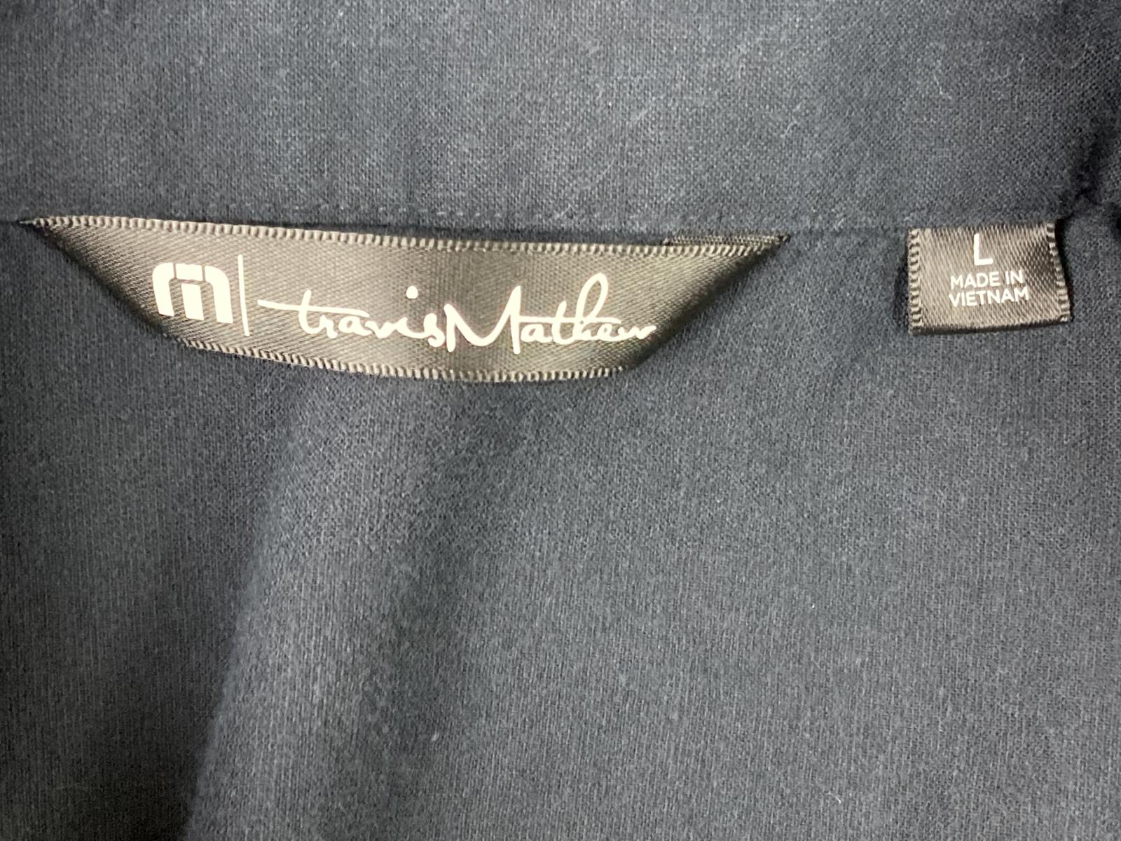 TravisMathew Cloud Flannel Button Up Shirt Mens Black Long Sleeve Sz Large