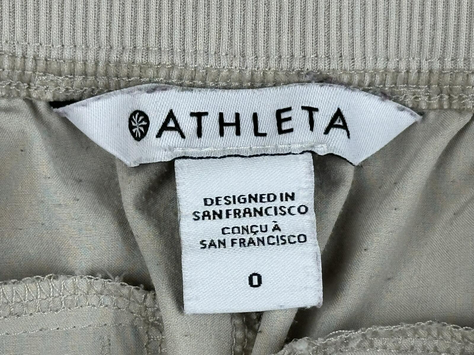 Athleta Brooklyn Mid Rise Ankle Pant Beige Lightweight Stretch Travel Sz 0