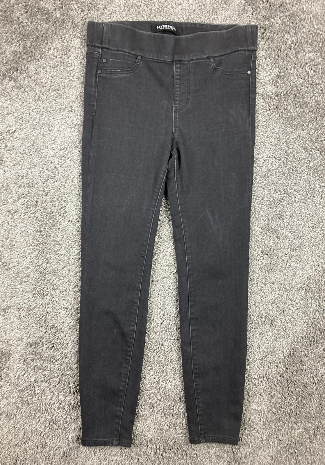 Liverpool Los Angeles The Skinny High Rise Pull On Jeans Black Rinse Size 6 / 28
