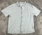 Tommy Bahama Shirt Men Gray 100% Silk Original Fit Camp Button Up Sz XXL
