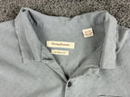 Tommy Bahama Shirt Men Gray 100% Silk Original Fit Camp Button Up Sz XXL