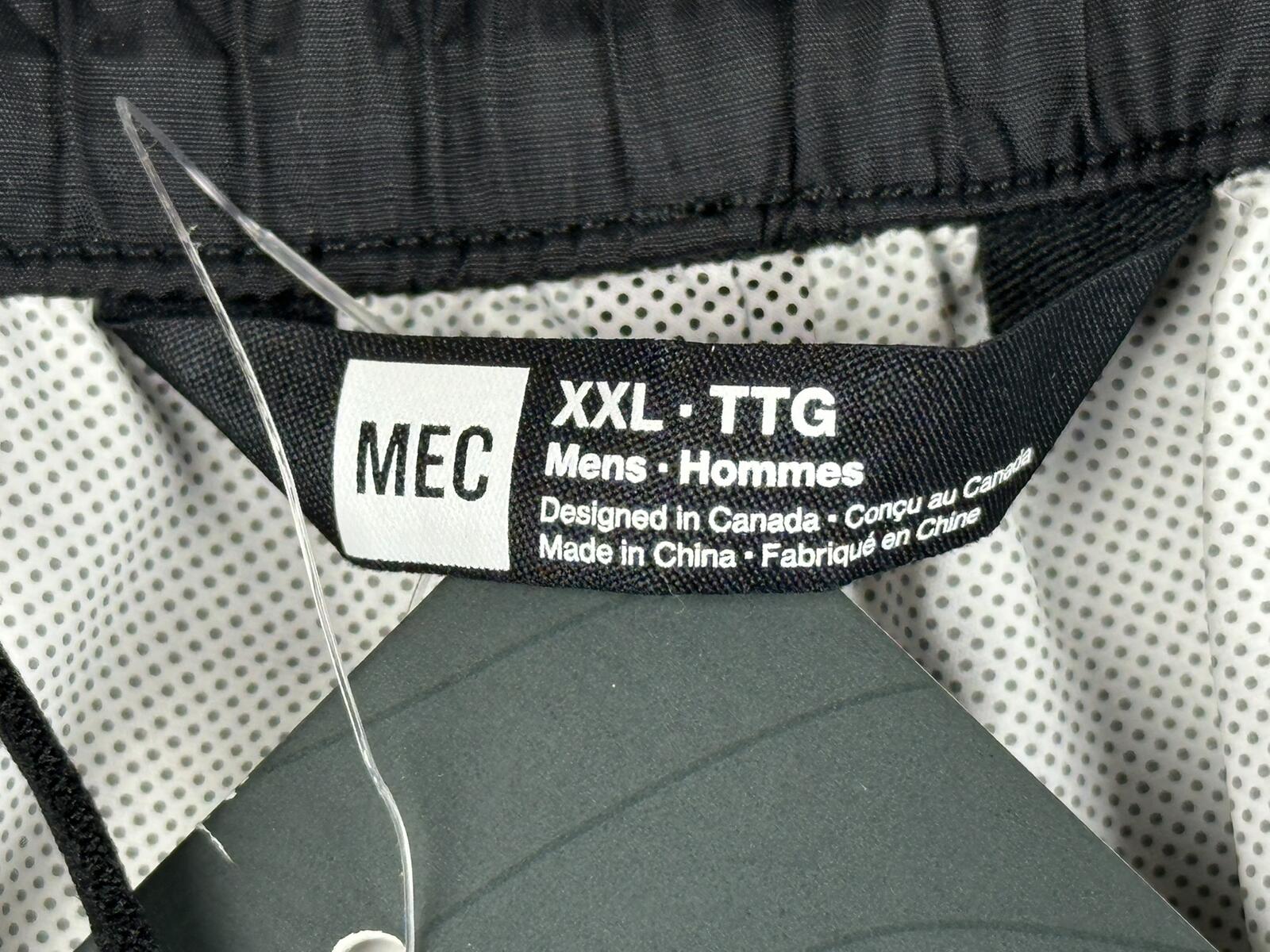 NWT MEC Aquanator Rain Pants Black Pertex Shield Waterproof Hiking Shell XXL NWT