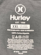 Hurley Mens Gray Graphic T-Shirt Short Sleeve 100% Cotton Established 1999 XXL