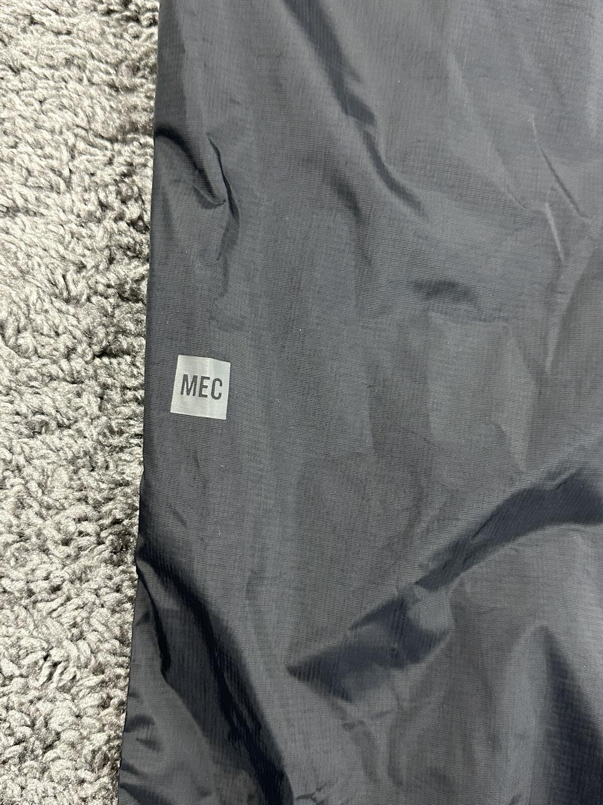 NWT MEC Aquanator Rain Pants Black Pertex Shield Waterproof Hiking Shell XXL NWT