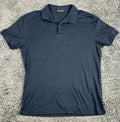 Emporio Armani Mens Polo Shirt Navy Blue Cotton Short Sleeve Sz Medium