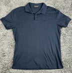 Emporio Armani Mens Polo Shirt Navy Blue Cotton Short Sleeve Sz Medium