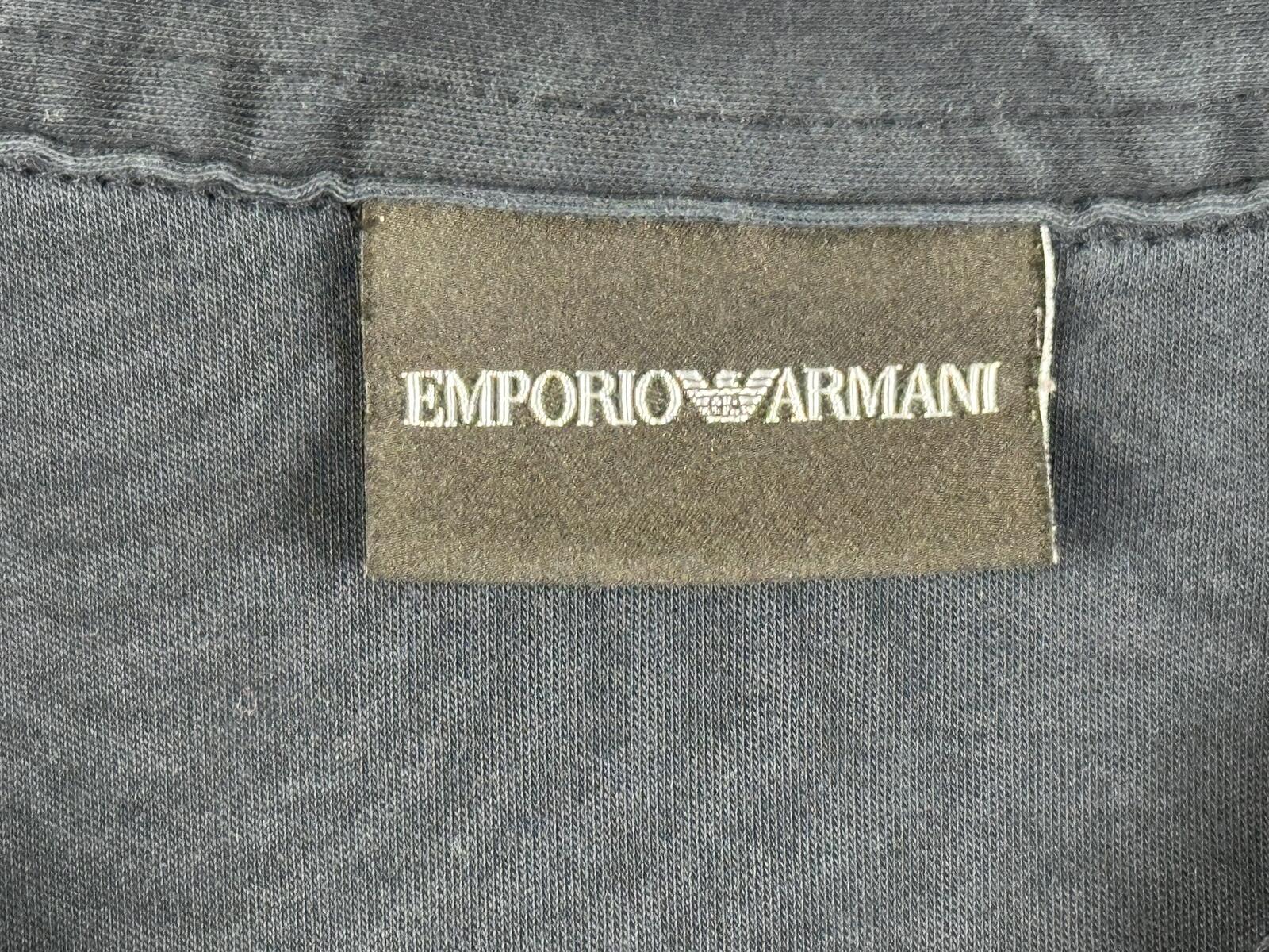Emporio Armani Mens Polo Shirt Navy Blue Cotton Short Sleeve Sz Medium