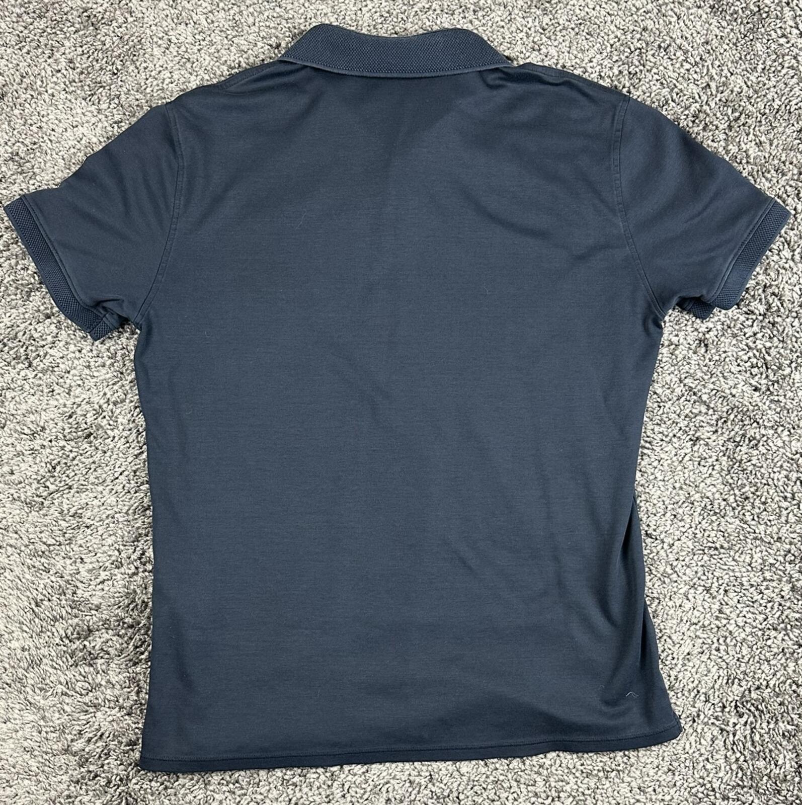 Emporio Armani Mens Polo Shirt Navy Blue Cotton Short Sleeve Sz Medium