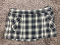 Guess Women Plaid Mini Skirt Size 28 Blue Gray Y2K Style Zip Closure