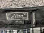 Guess Women Plaid Mini Skirt Size 28 Blue Gray Y2K Style Zip Closure
